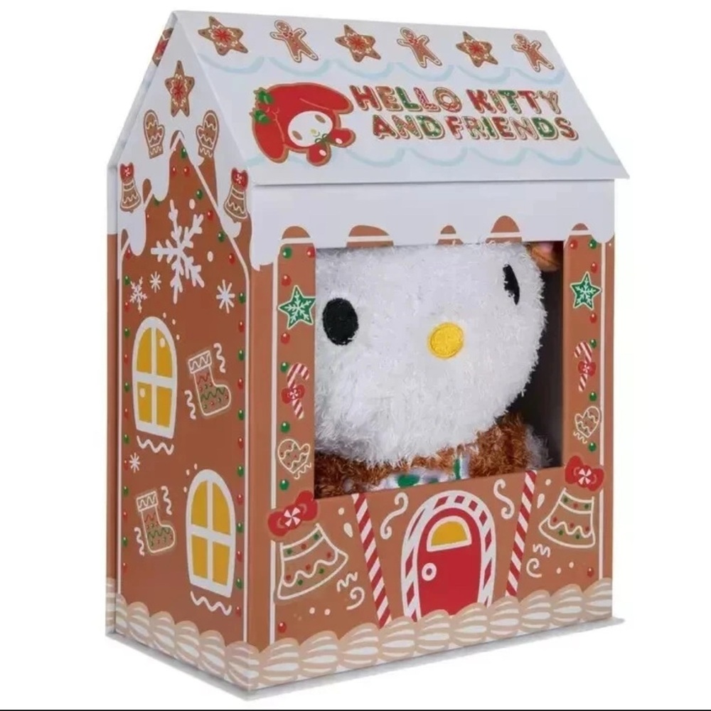 Sanrio Hello Kitty Christmas Gingerbread House Hugger Pillow Plush Gift Box